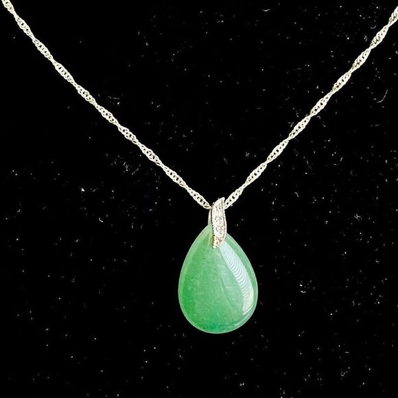 BCD Green Aventurine & 925 Silver Chain - Picture 4 of 7